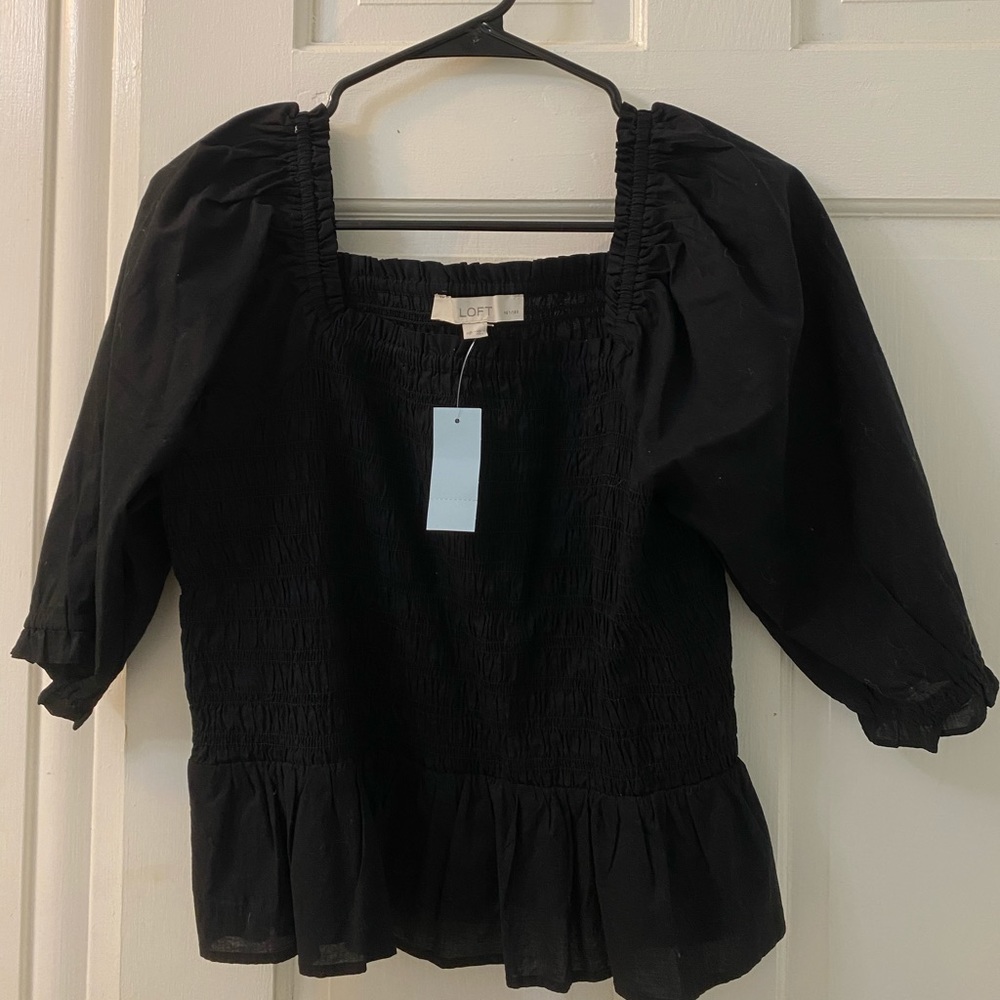 LOFT Black Fitted Top